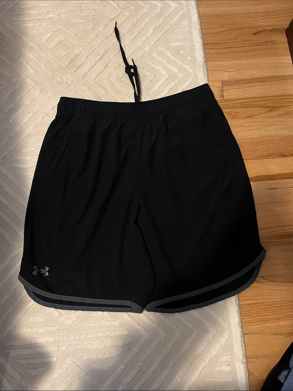 Under Armour Black Men's Athletic Shorts with Gray Reflective Trim